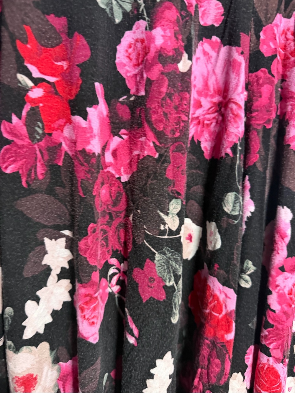 Torrid Super Soft Floral Fit & Flare Midi Dress Black Pink Size 2 2X - Picture 5 of 10
